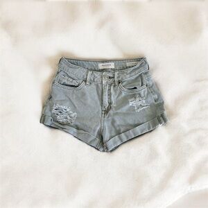 PACSUN® WOMEN'S DISTRESSED HIGH RISE SHORTS.